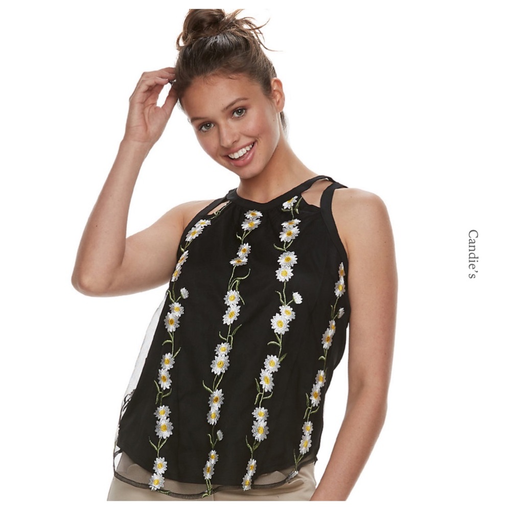 Candie's Halter Cutout Top Black M